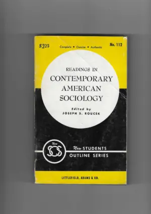 joseph s. roucek: readings in contemporary american sociology