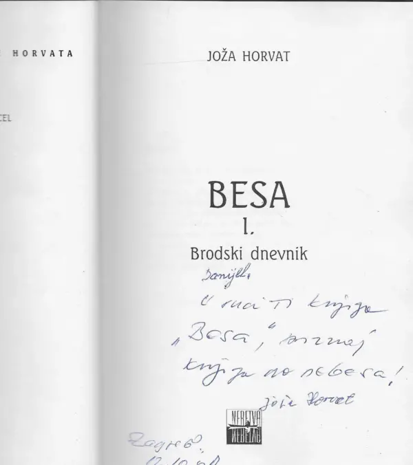 joža horvat: besa brodski dnevnik 1-2