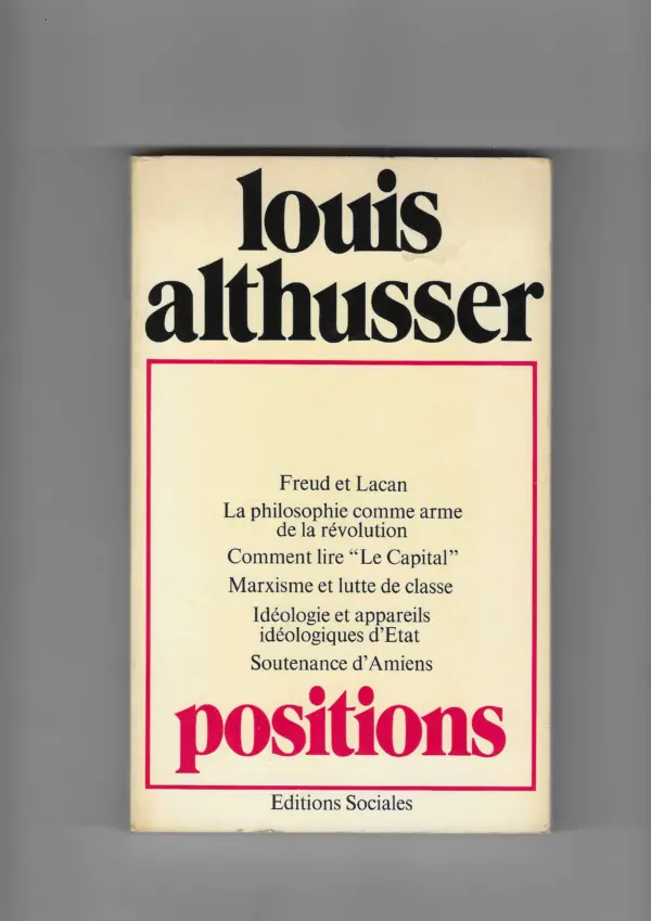 louis althusser: positions