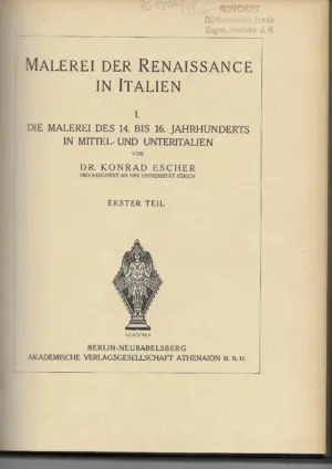 konrad escher: malerei der renaissance in italien i.