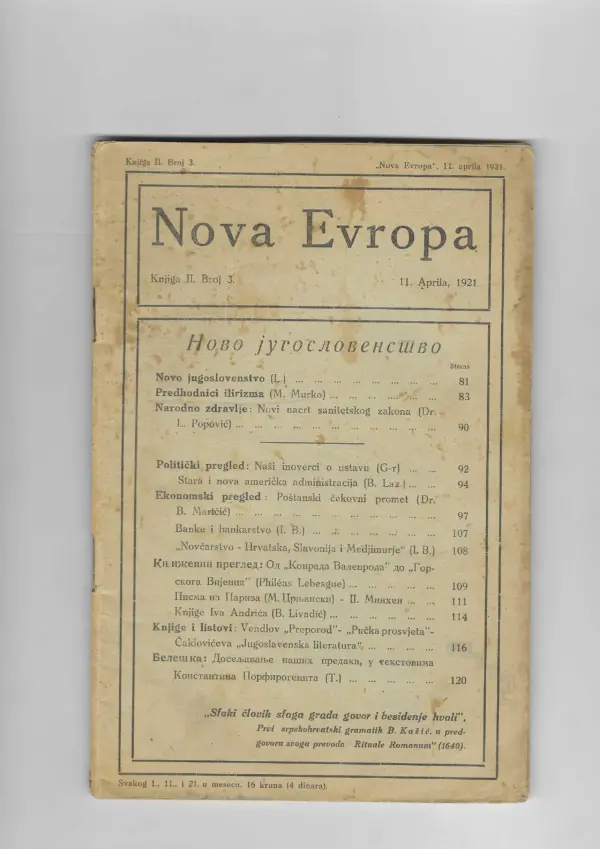 nova evropa knjiga ii. broj 3.