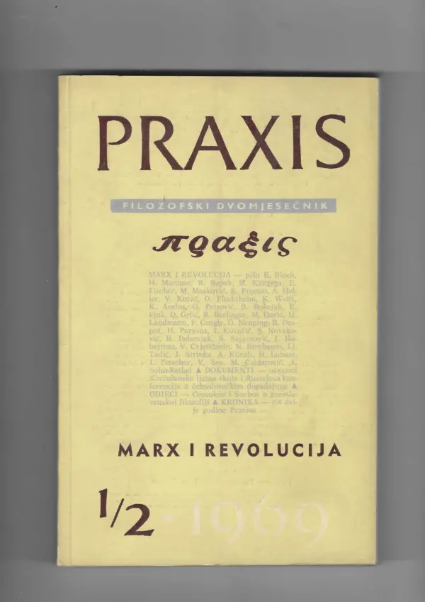 filozofski časopis praxis br. 1-2/1969.