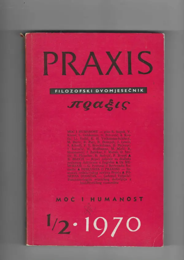 filozofski časopis praxis br. 1-2/1970.