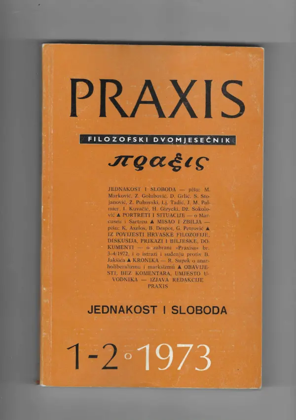 filozofski časopis praxis br. 1-2/1973.