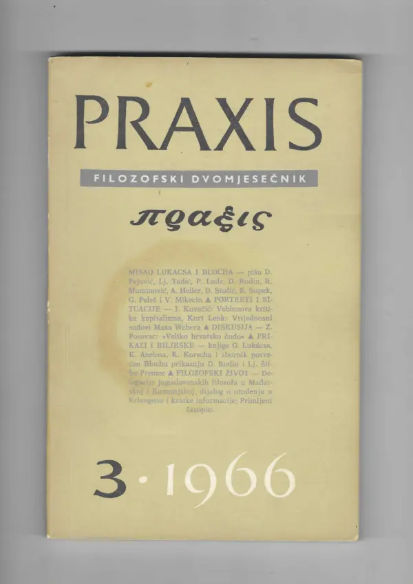 filozofski časopis praxis br. 3/1966.