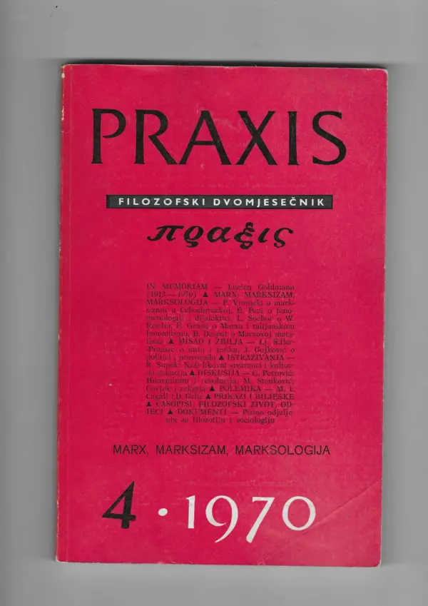 filozofski časopis praxis br. 4/1970.