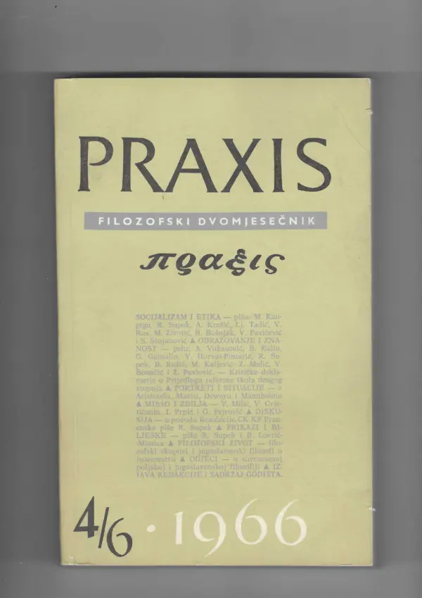 filozofski časopis praxis br. 4-6/1966.