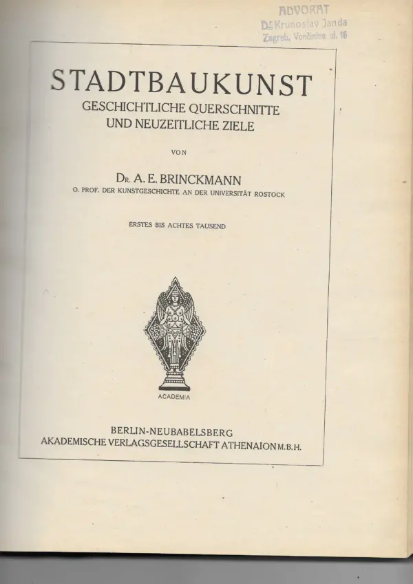 a. e. brinckmann: stadtbaukunst