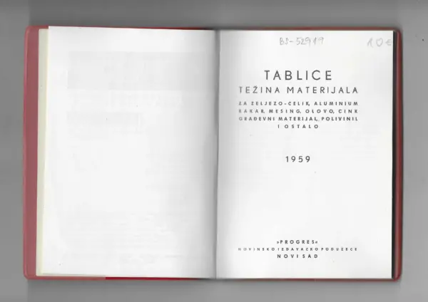 f. glavočević: tablice težina materijala