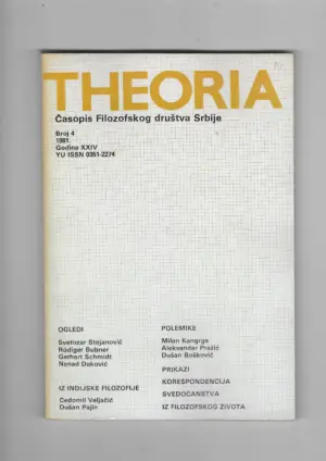 Časopis filozofskog društva srbije theoria br. 4/1981.