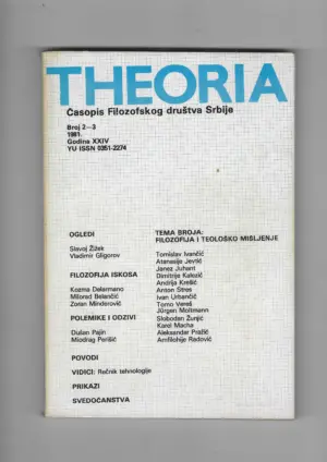 Časopis filozofskog društva srbije theoria br. 2-3/1981.