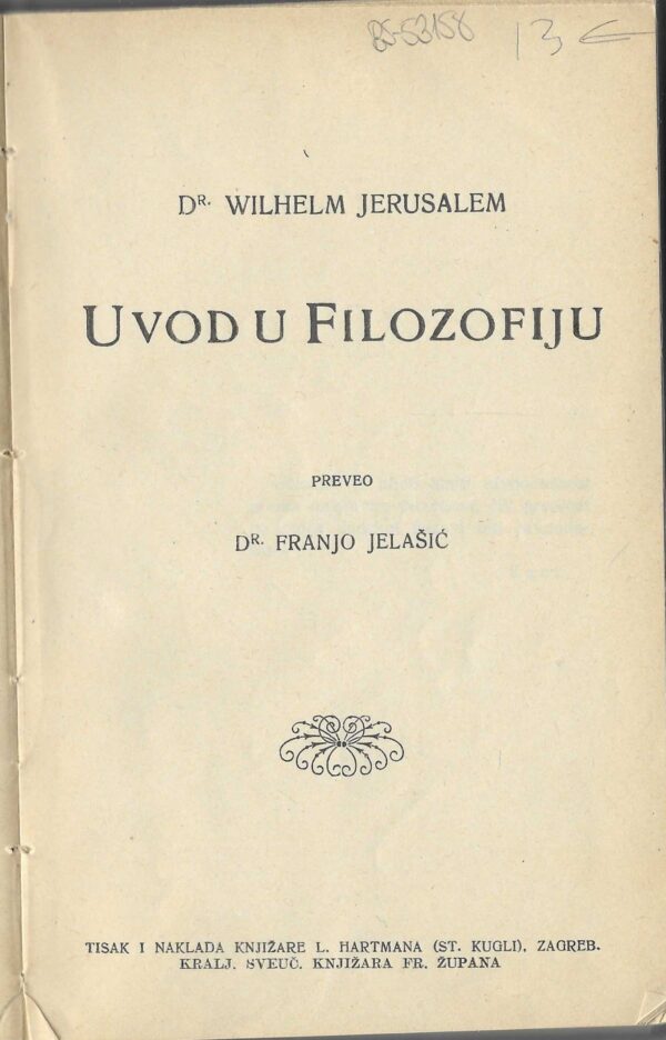 wilhelm jerusalem: uvod u filozofiju