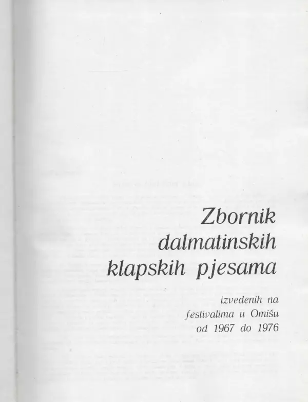 zbornik dalmatinskih klapskih pjesama