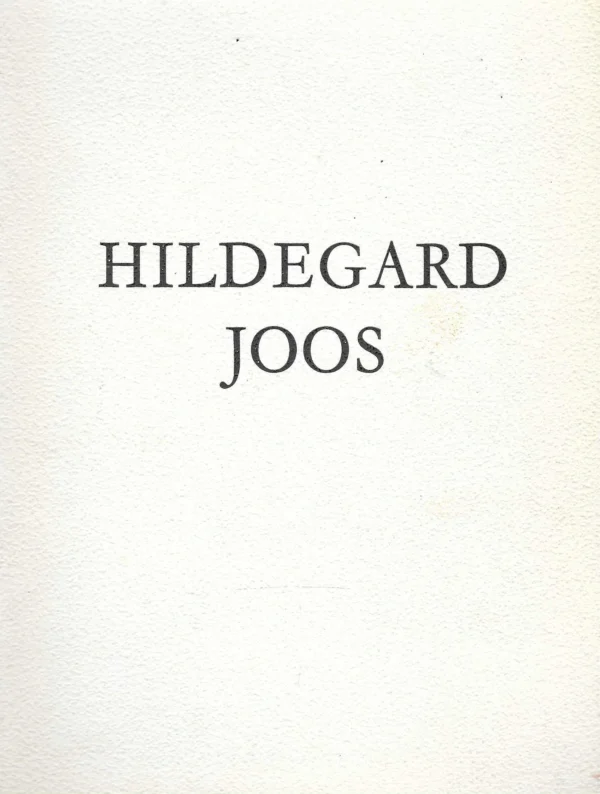 Katalog: Hildegard Joos