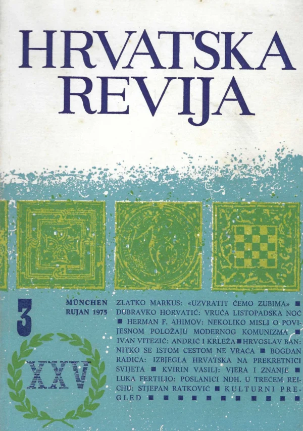 Časopis Hrvatska revija br. 3/1975.