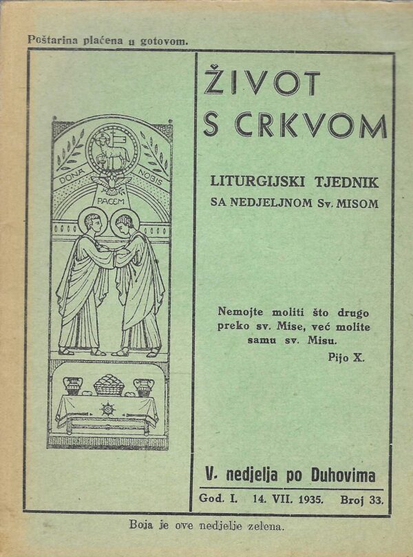 Život s Crkvom, god. I, br. 33.